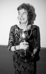 Sandy with a trophy
