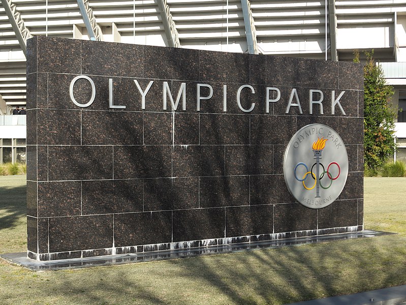Olympic Park sign Melbourne Australia