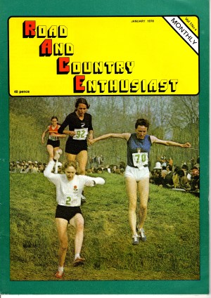The front cover of RACE magazine January 1978 showing Joyce Smith in a cross country race