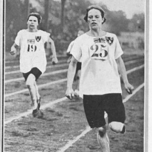 Two women in a track race in 1922